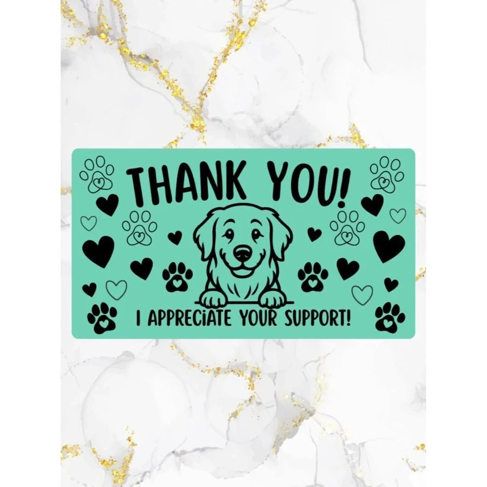 100 Cute Dog Thank You Stickers for Packaging | Small Business Labels